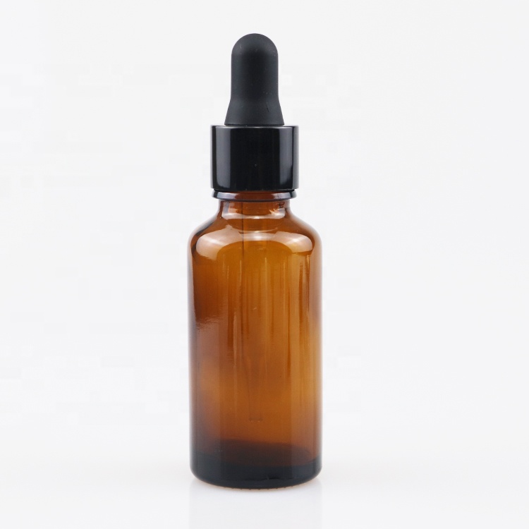 hot sale empty 10ml 20ml 30ml 60ml aluminium cap glass bottle massage oil bottle black screw cap with dropper