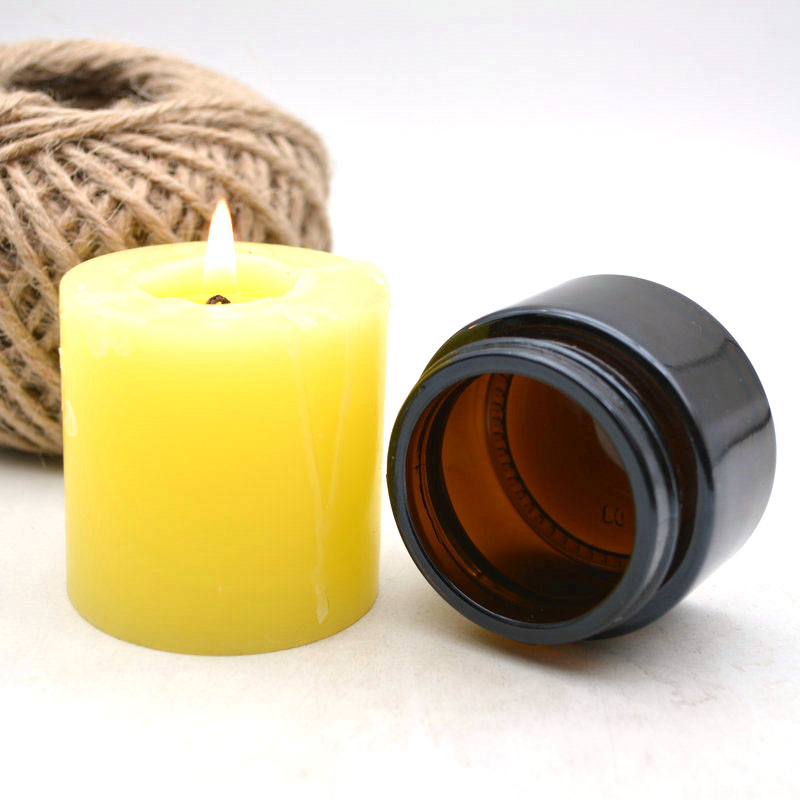 hot sale empty 40ml cosmetic cream hair gel food container amber candle  jar with  screw lid