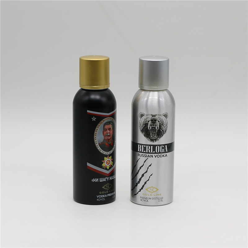 hot sale empty 500ml and 1L metal aluminum vodka bottle