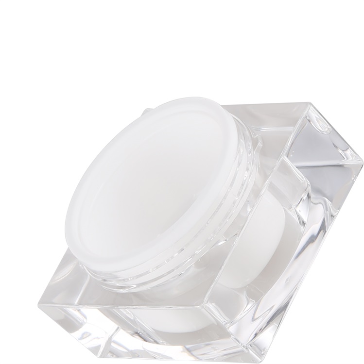 hot sale empty acrylic cosmetic containers 15g 30g 50g clear transparent color double wall eye face cream acrylic jars