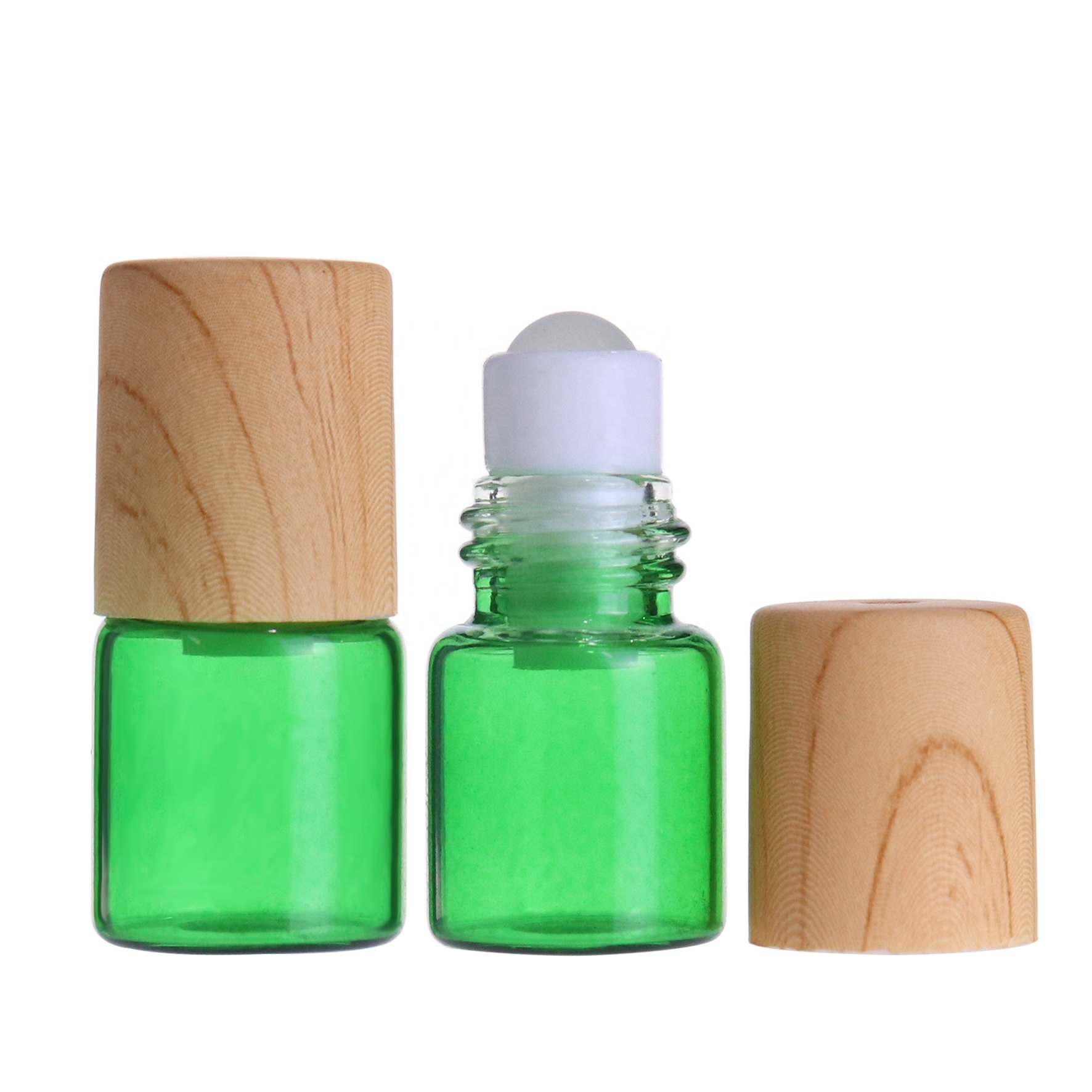 hot sale empty amber clear 1ml 2ml 3ml 5ml glass roll on bottle for essential oil bottle black lid