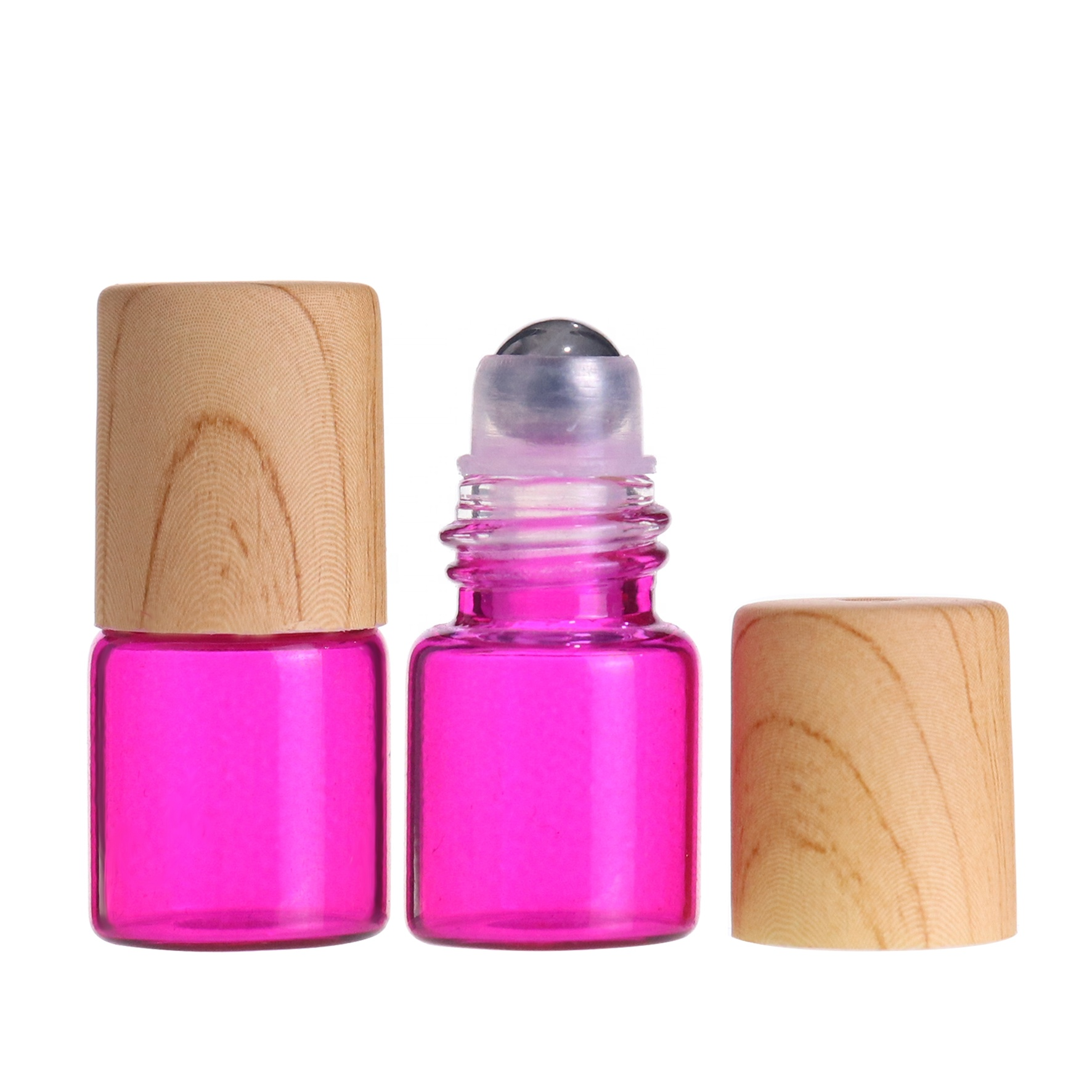 hot sale empty amber clear 1ml 2ml 3ml 5ml glass roll on bottle for essential oil bottle black lid