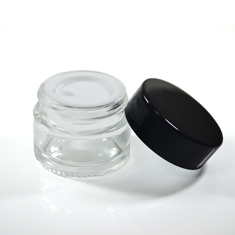 hot sale empty clear black glass luxury cosmetic containers skincare bottle set