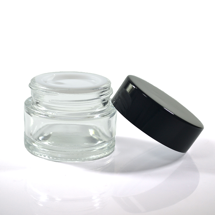 hot sale empty clear black glass luxury cosmetic containers skincare bottle set