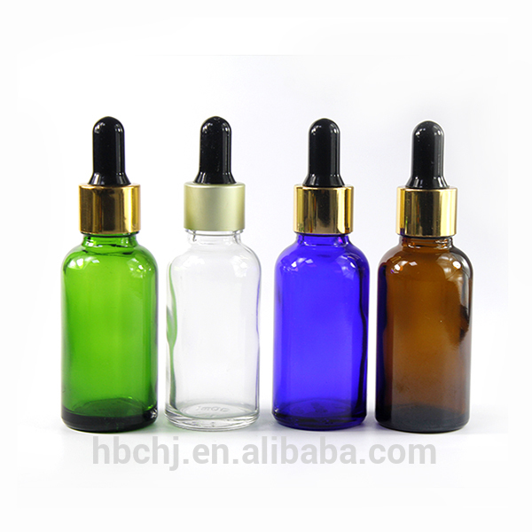 hot sale essential oil 10ml 15ml 20ml 30ml 50ml 100ml clear amber green blue glass dropper bottle with aluminum childproof lid