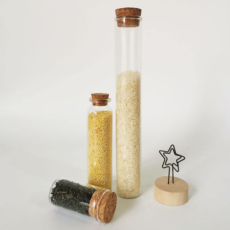 hot sale flat bottom quartz glass test tube with cork glass bottle cork stopper
