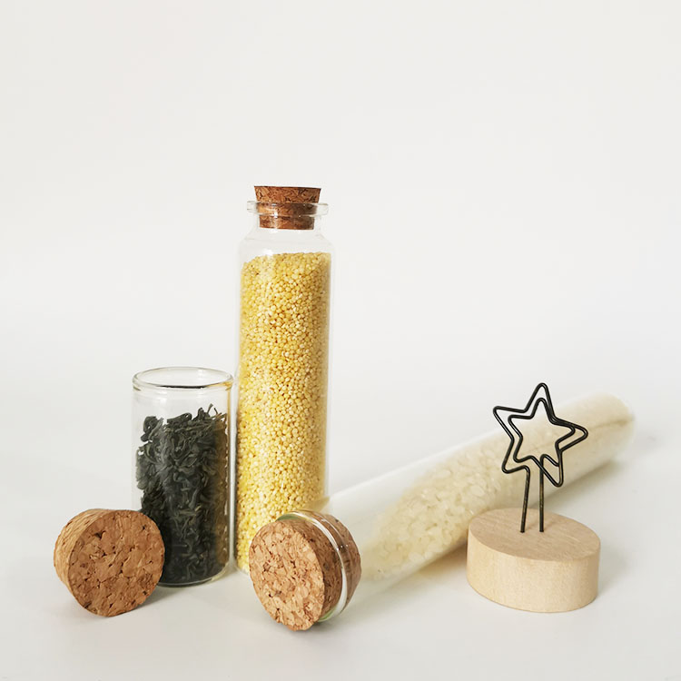 hot sale flat bottom quartz glass test tube with cork glass bottle cork stopper