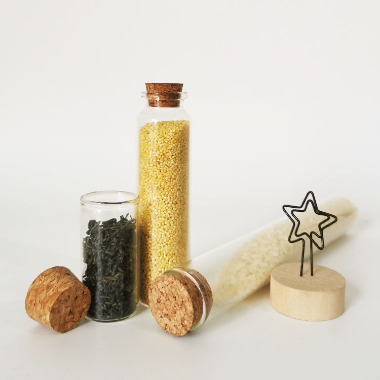 hot sale flat bottom quartz glass test tube with cork glass bottle cork stopper