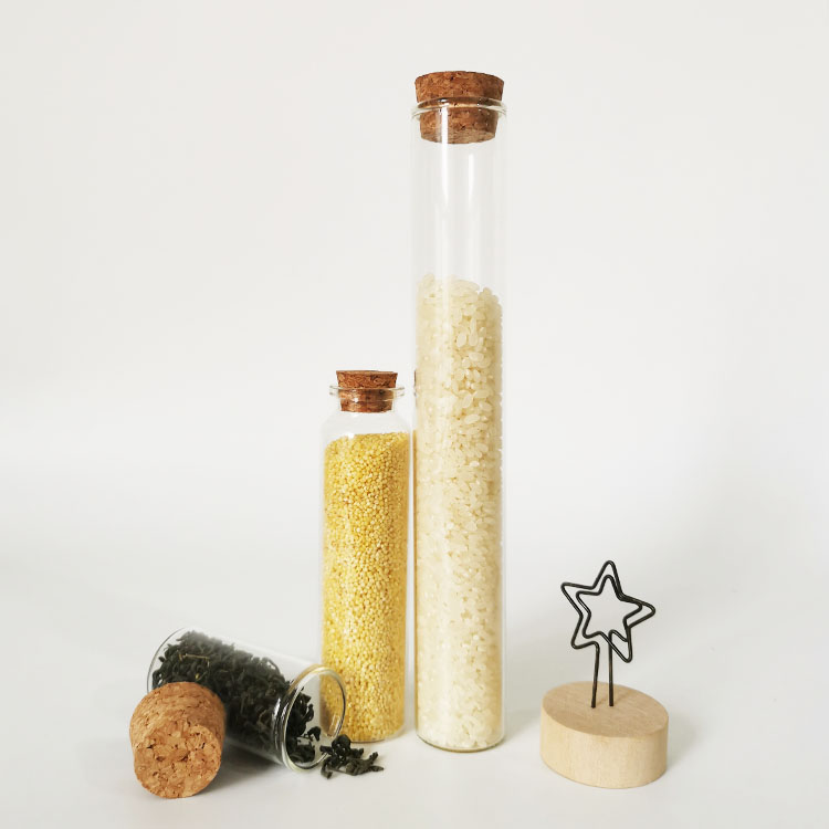 hot sale flat bottom quartz glass test tube with cork glass bottle cork stopper