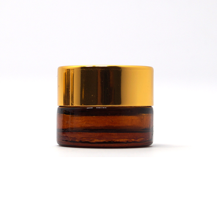 hot sale glass amber cream jar 2oz with black lid envases de crema
