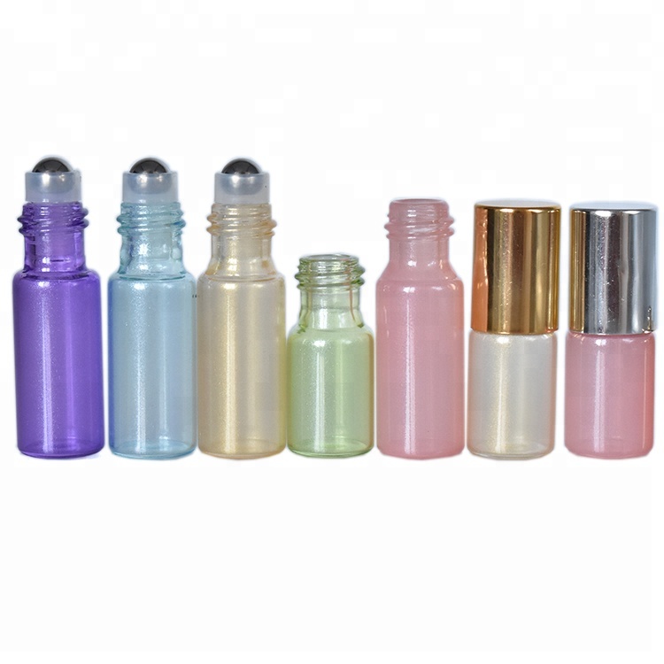 hot sale glass roll on bottles 1ml 2ml 3ml 5ml amber clear blue glass roller bottle for essential oil perfume