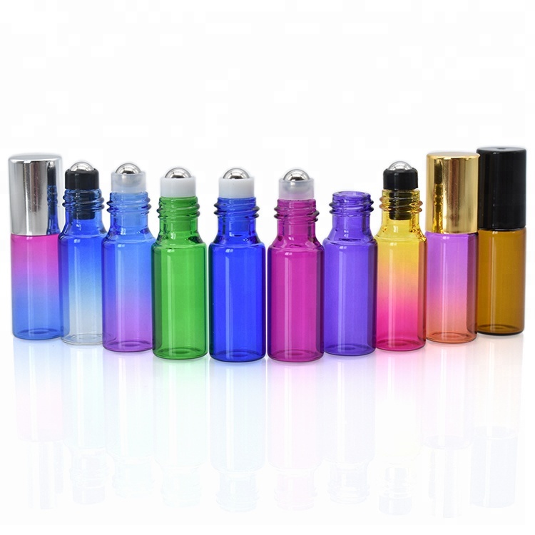 hot sale glass roll on bottles 1ml 2ml 3ml 5ml amber clear blue glass roller bottle for essential oil perfume