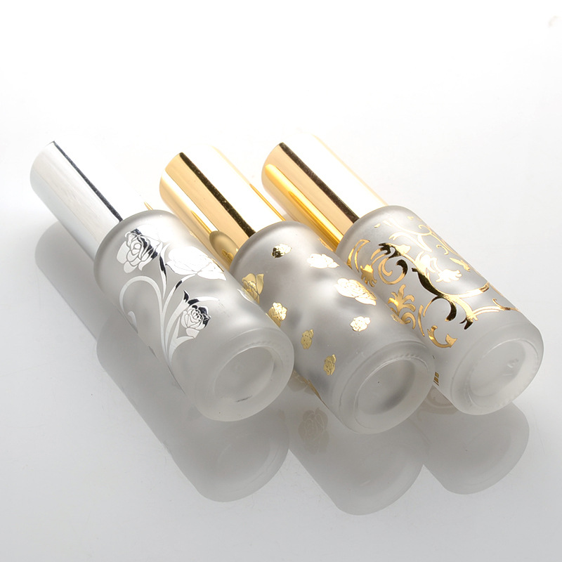 hot sale golden and silver 12 ml perfume glass bottle
