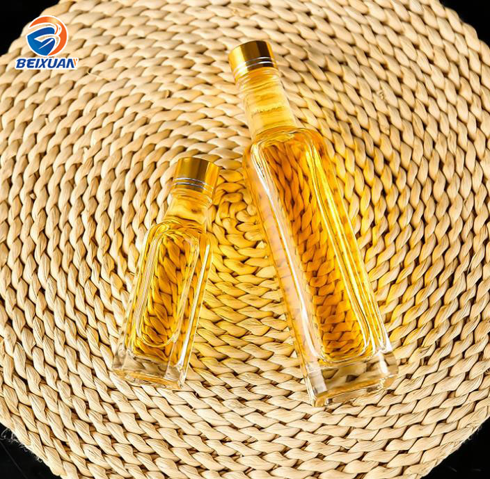 hot sale high-grade 50ml 100ml 250ml square clear glass cooking oil sauce wine olive oil empty bottle