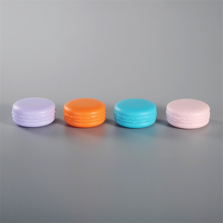 hot sale high quality 10g pp plastic empty macarons shaped cosmetic cream jar for lip and eye shadow manufacture