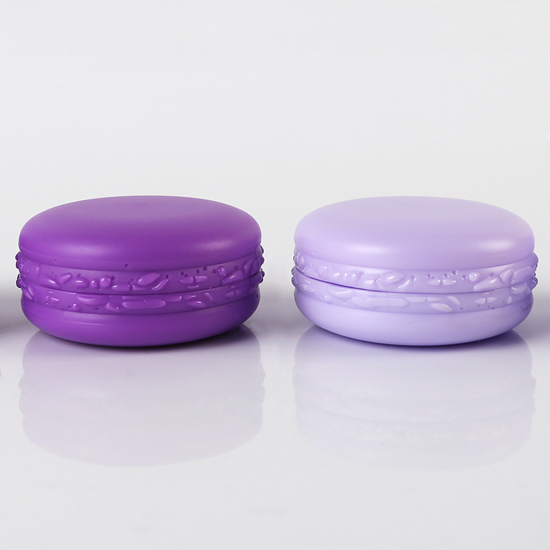 hot sale high quality 10g pp plastic empty macarons shaped cosmetic cream jar for lip and eye shadow manufacture