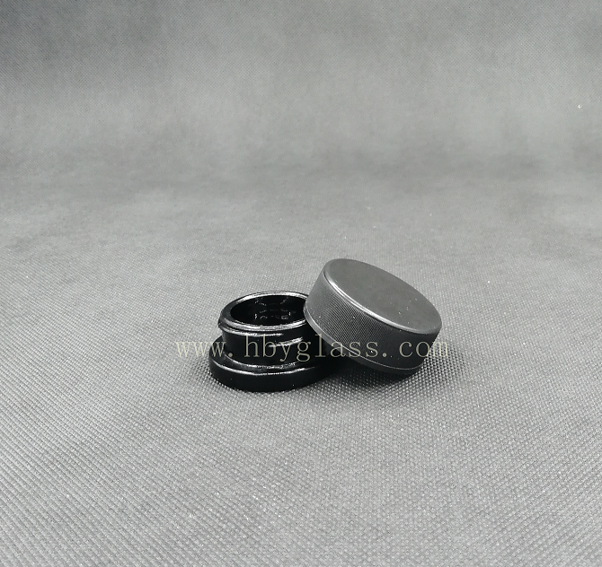 hot sale high quality 5g black painting glass cream jar with CRC cap