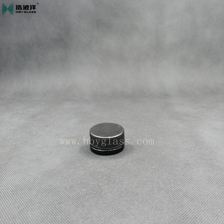 hot sale high quality 5g black painting glass cream jar with CRC cap