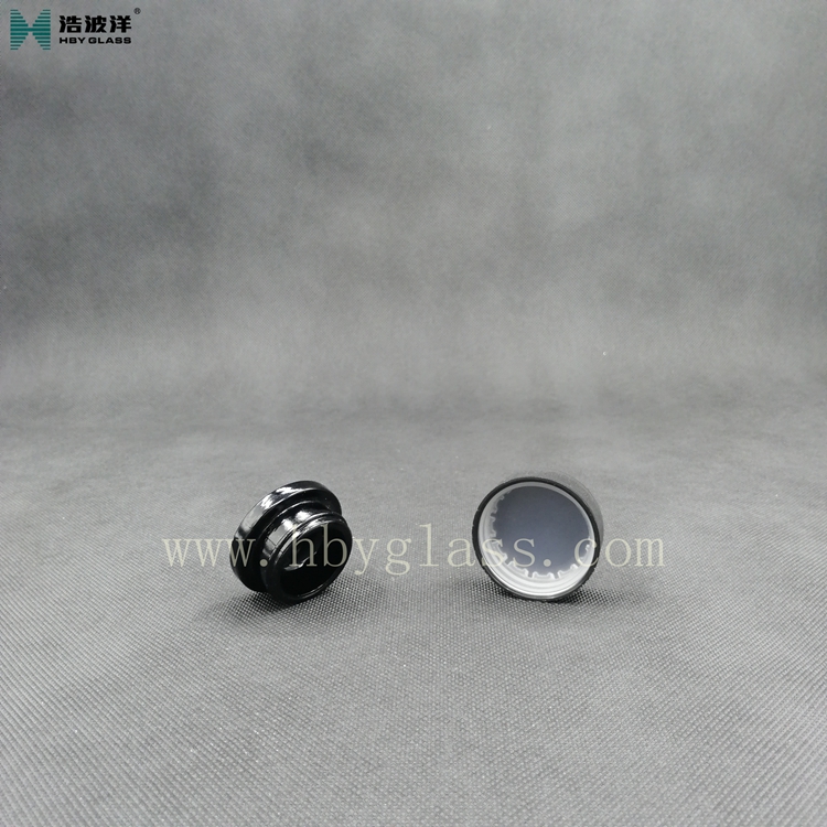 hot sale high quality 5g black painting glass cream jar with CRC cap