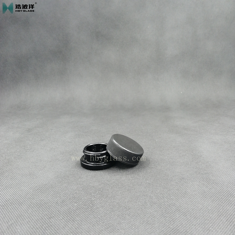 hot sale high quality 5g black painting glass cream jar with CRC cap