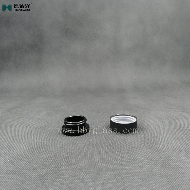 hot sale high quality 5g black painting glass cream jar with CRC cap