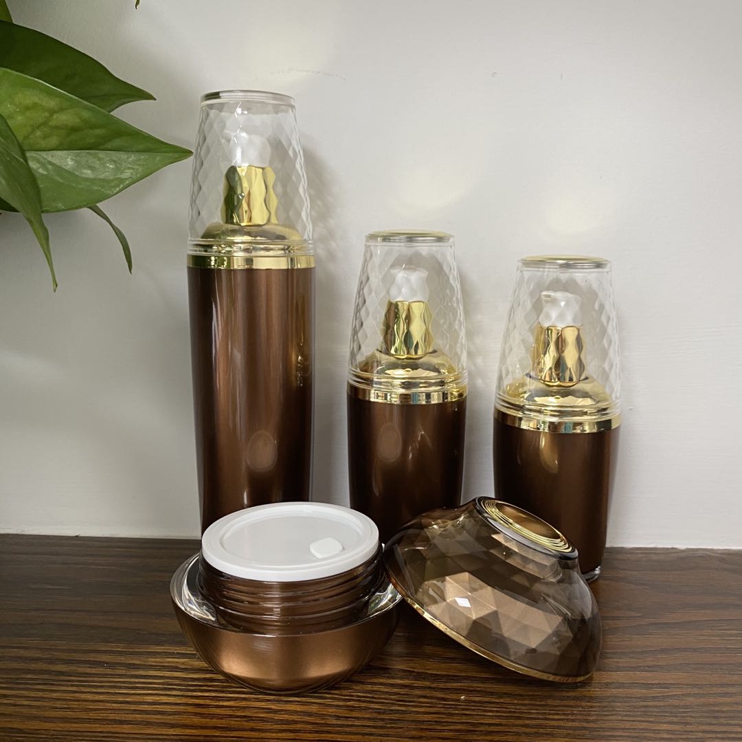 hot sale  korean  empty cream container  luxury plastic  cosmetics acrylic face cream jars set