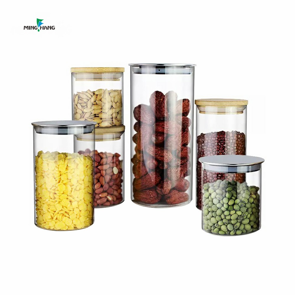 hot sale  large cheap clear food storage glass jar wholesale