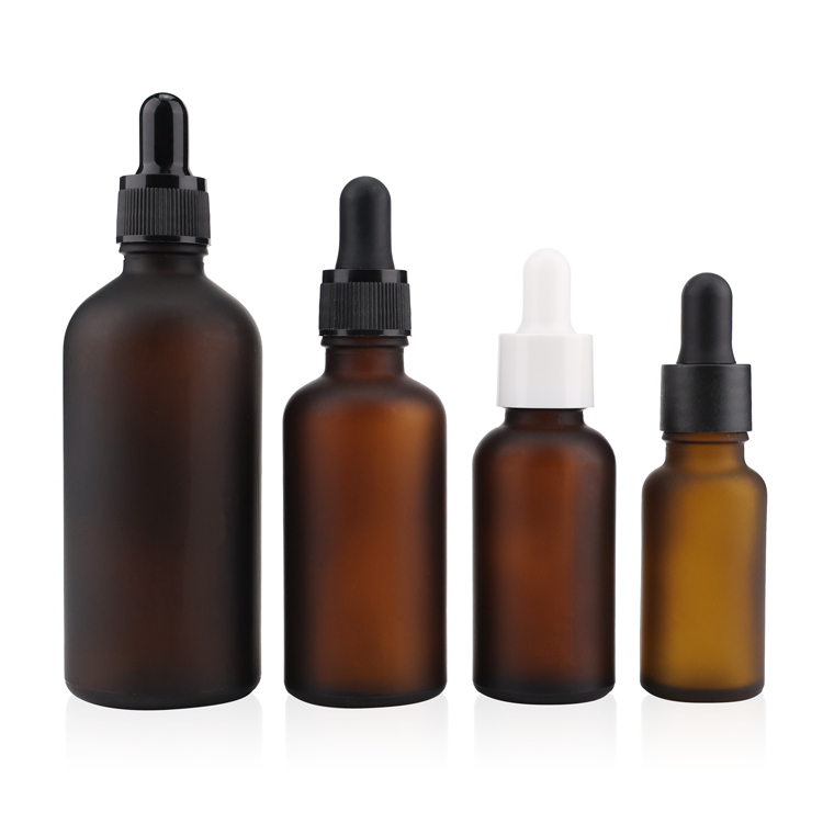 hot sale modern style 5ml 10 m l15ml 30ml 50nl amber round essential oil bottle with rubber bulb and straight tip glass pipette