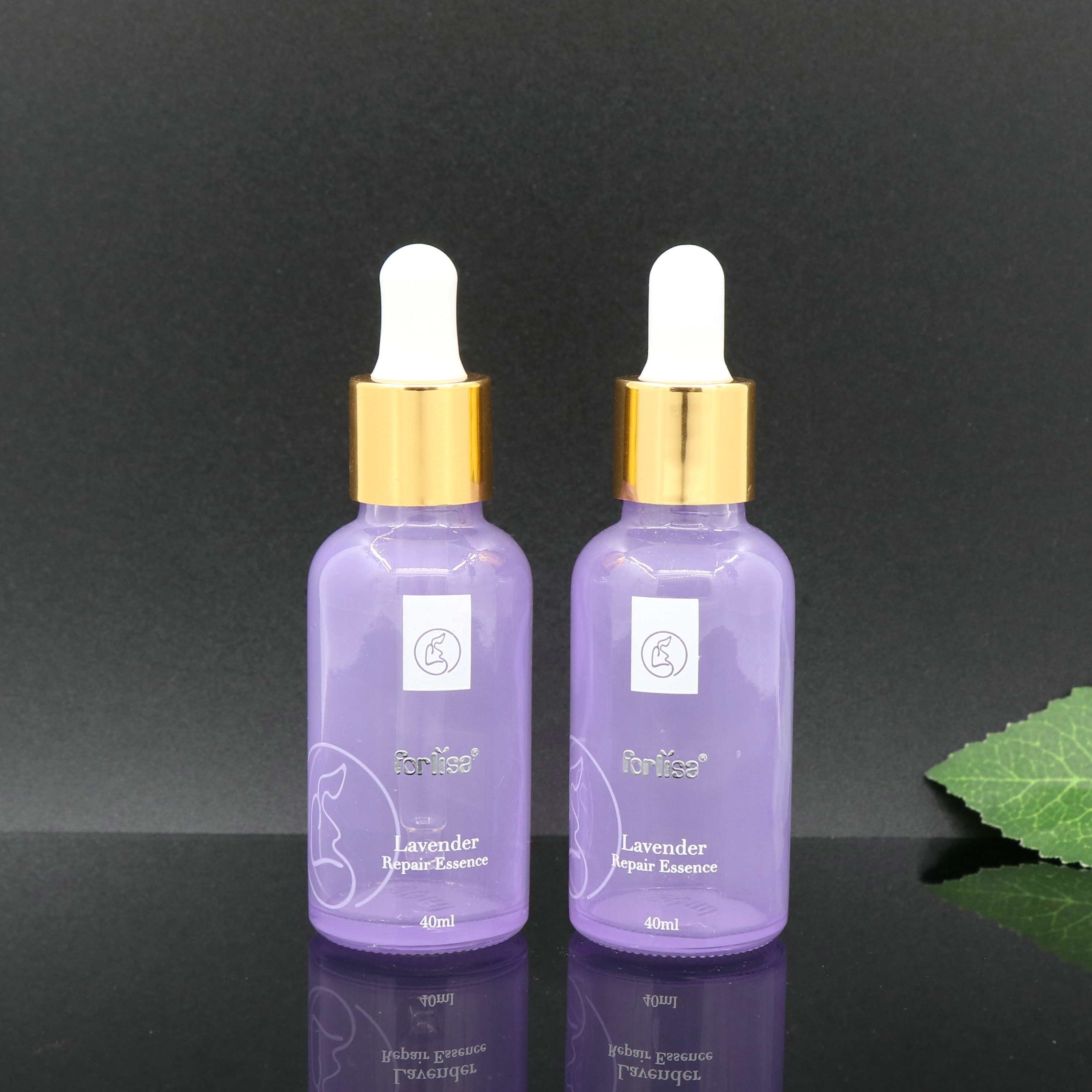 hot sale product shiny purple colored essential oil glass dropper bottles 30ml 50ml 100ml