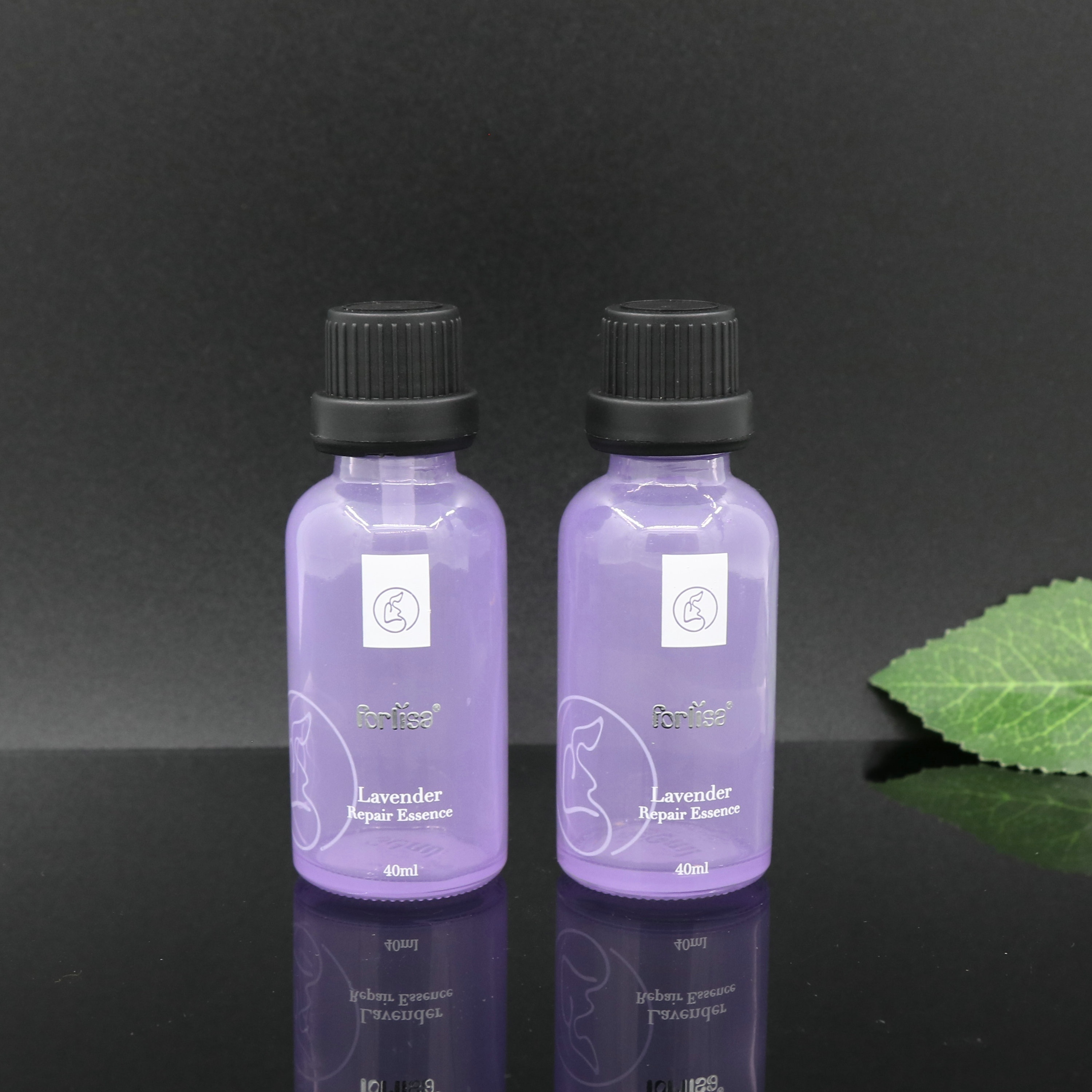 hot sale product shiny purple colored essential oil glass dropper bottles 30ml 50ml 100ml