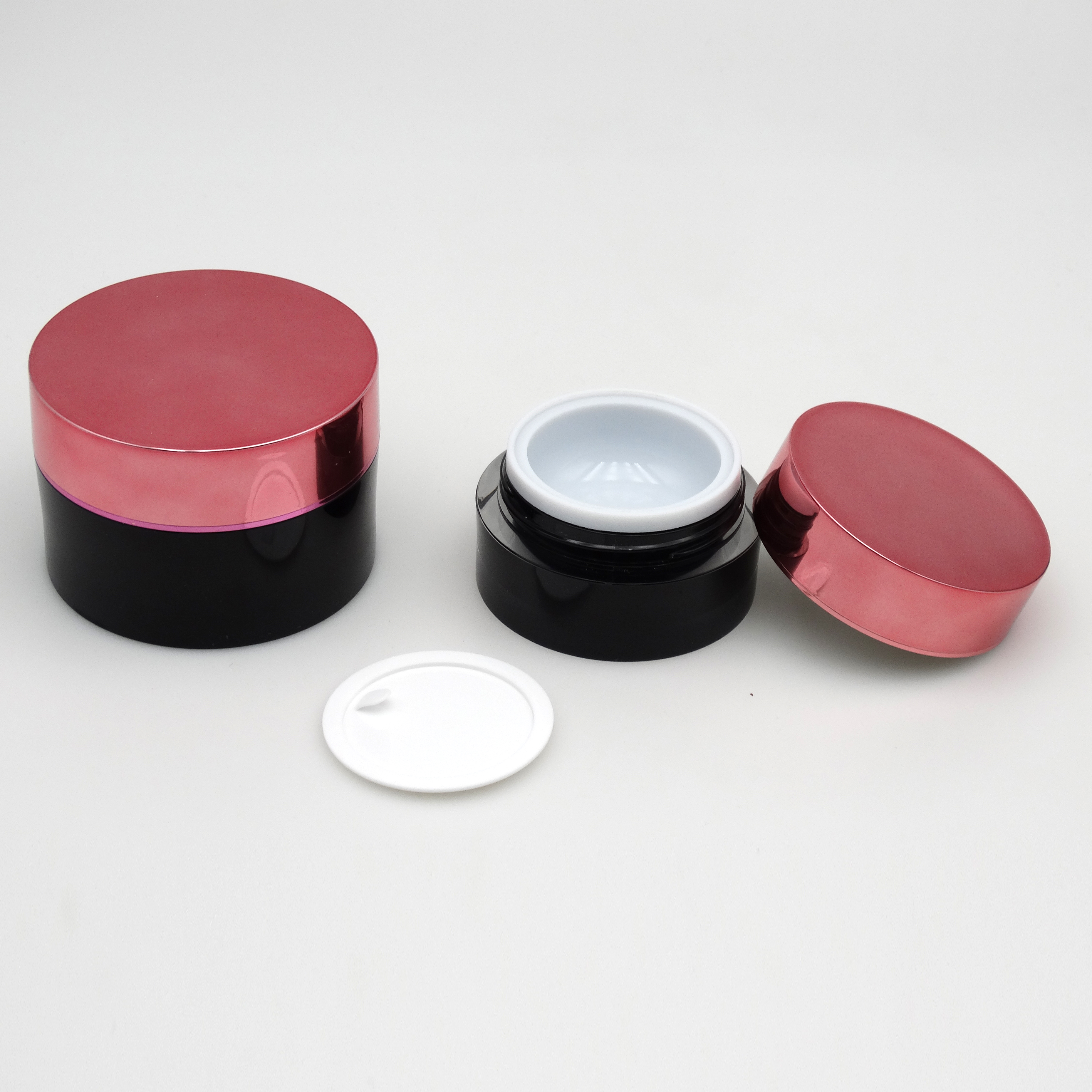 hot sale round colorful cosmetic cream acrylic jar 5g 50ml 1oz acrylic rose gold cream jar