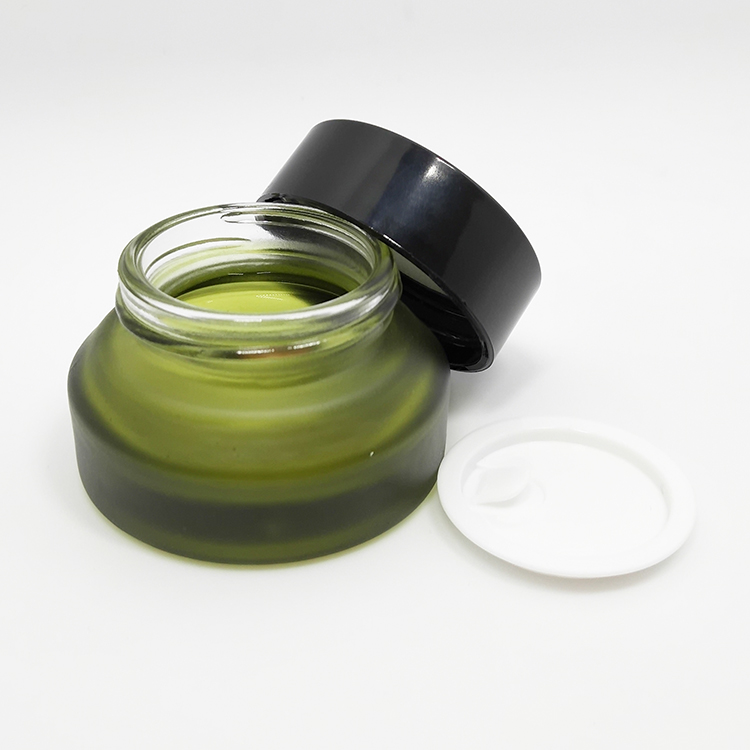 hot sale round cosmetic package skin care cream empty 1oz 30ml 30g borosilicate purple glass jar with lid