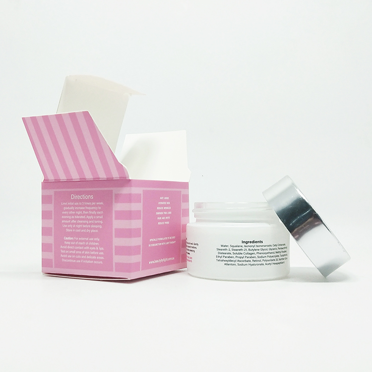 hot sale round cosmetic package skin care cream empty 1oz 30ml 30g borosilicate purple glass jar with lid