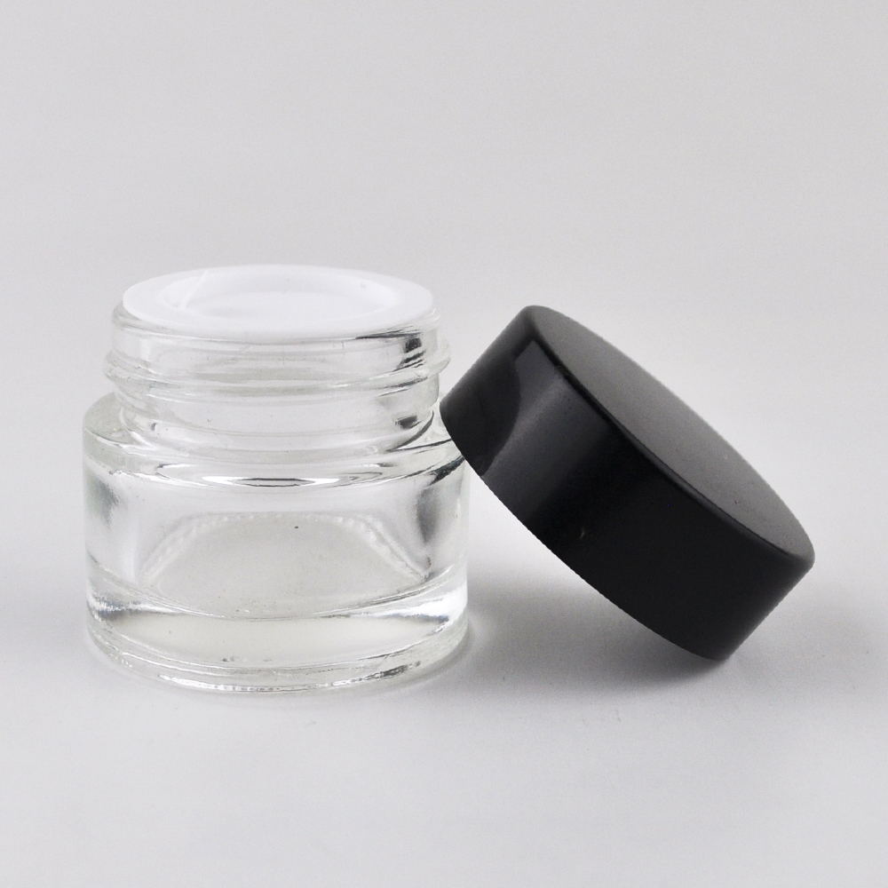 hot sale skincare packaging white square 60 ml black jar black glass container for face cream