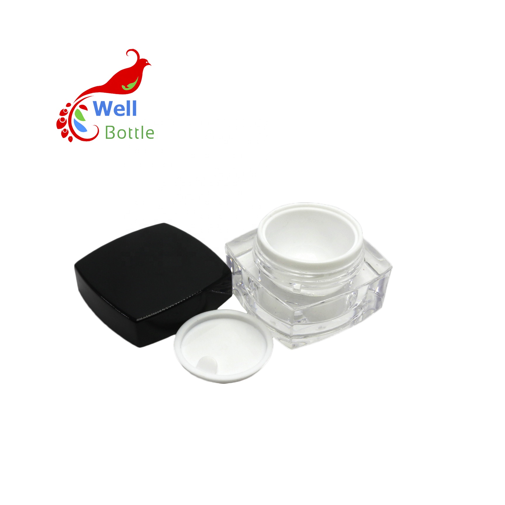 hot sale square double wall plastic face cream jar acrylic cosmetic container ARB-021C