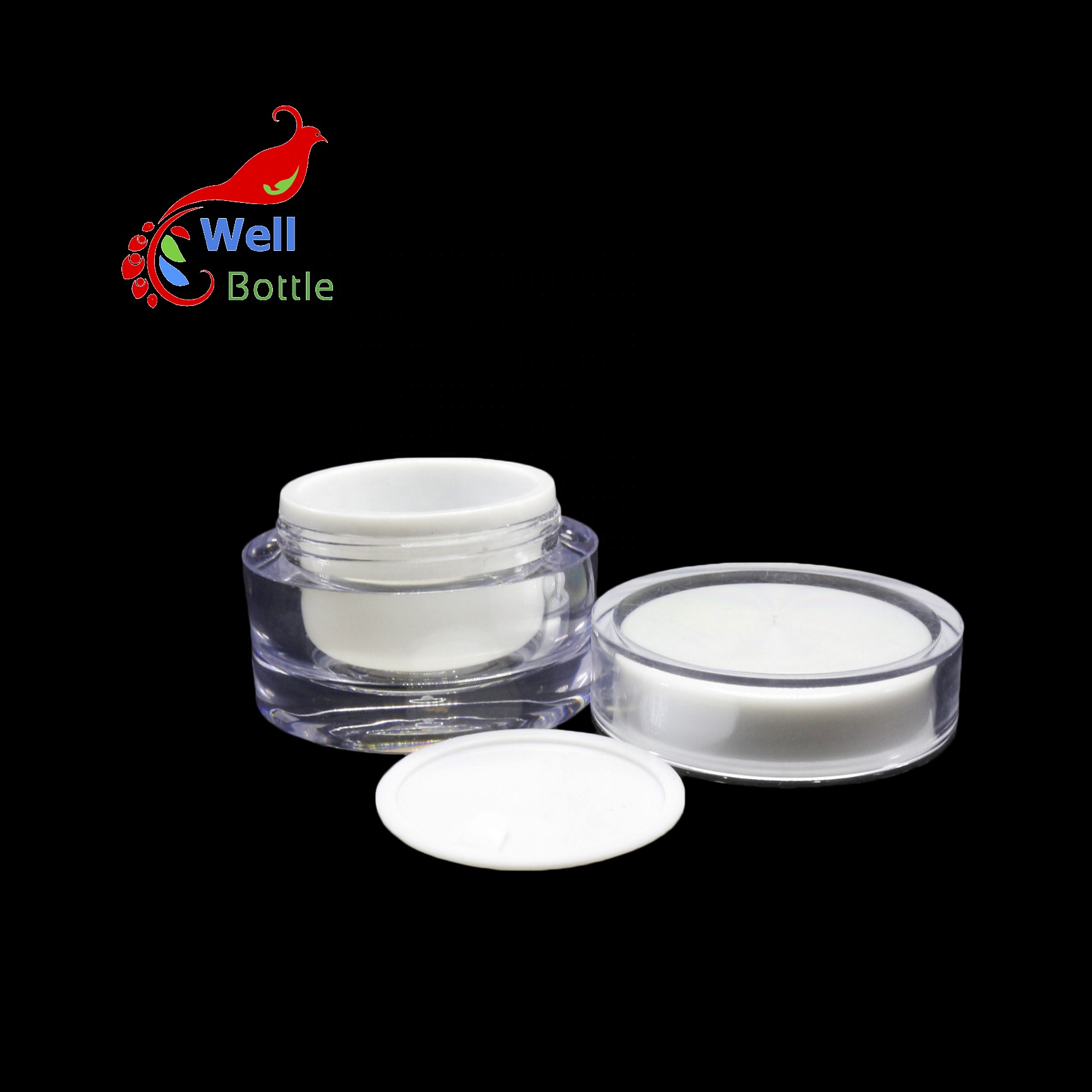 hot sale square double wall plastic face cream jar acrylic cosmetic container ARB-021C