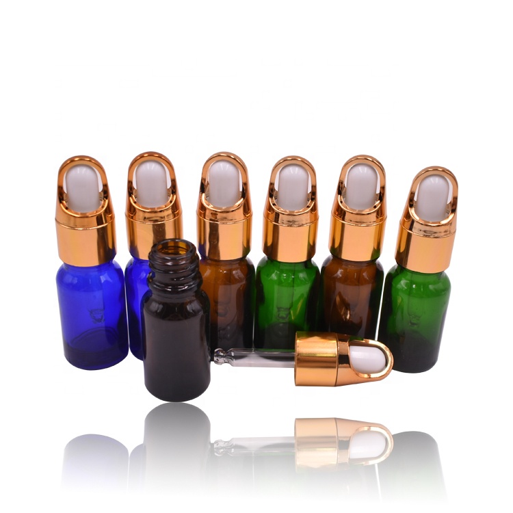 hot sale stocks oil dropper 10 ml glass bottle, green amber blue dropper bottle 10ml glass