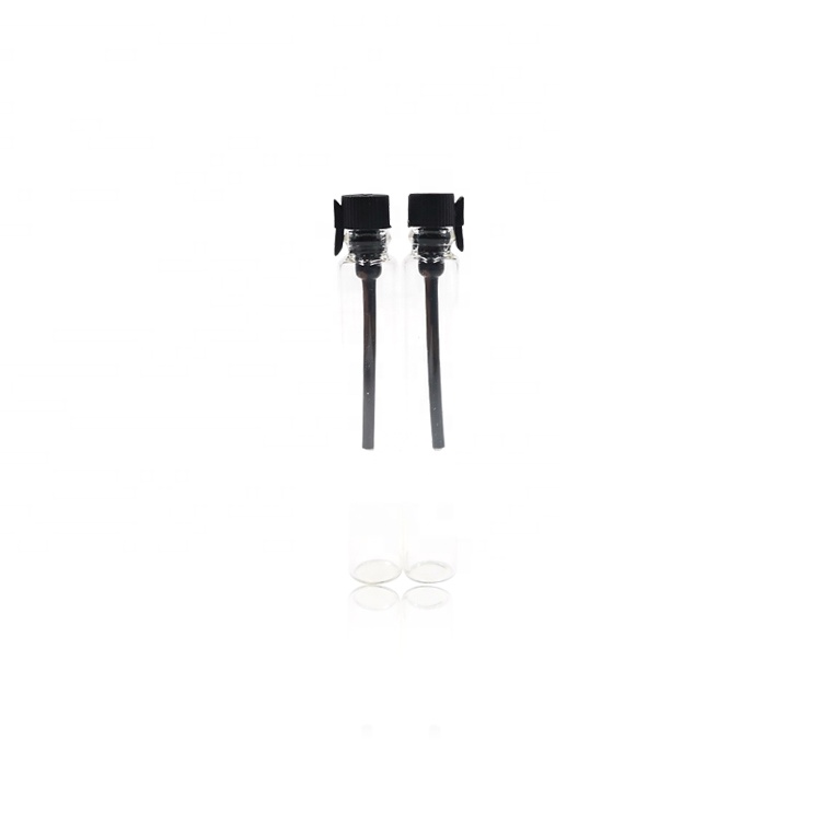 hot sale tube glass sample perfume, 1ml 2ml perfume sample vials with stick stopper