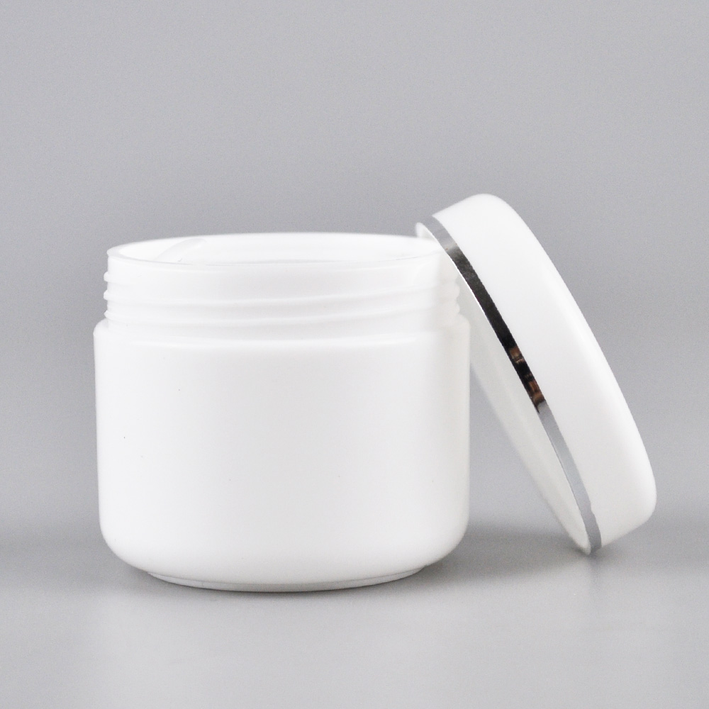 hot sale white empty plastic container containers cream jars 250ml 500ml with spoon