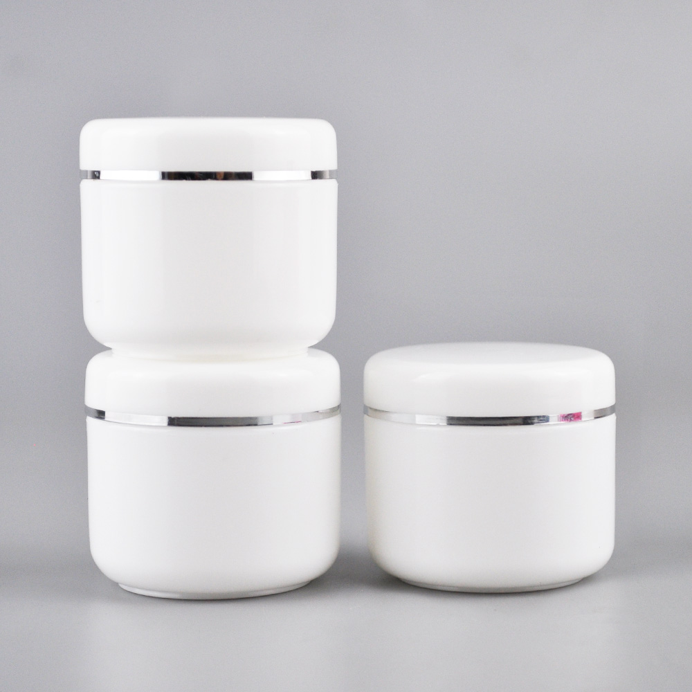 hot sale white empty plastic container containers cream jars 250ml 500ml with spoon
