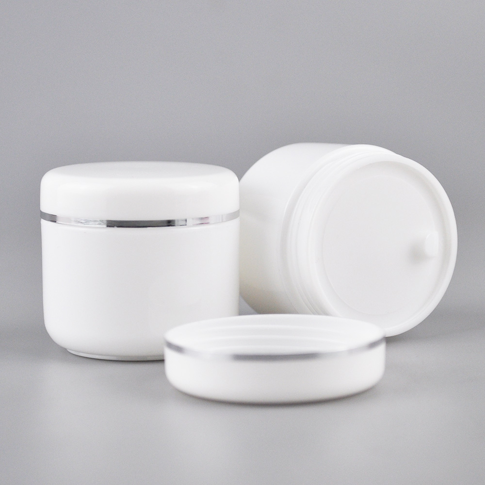 hot sale white empty plastic container containers cream jars 250ml 500ml with spoon