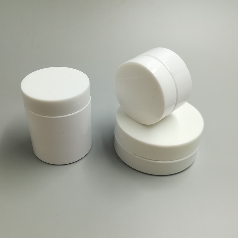 hot sale white plastic jar pet plastic bottle with pp plastic cap in stock 200ml 100ml 50ml