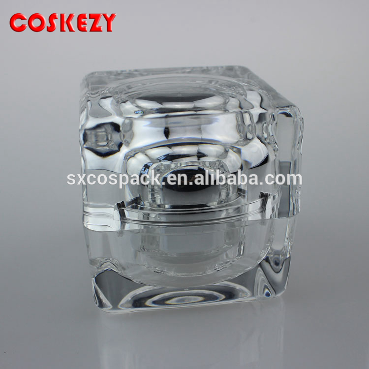 hot sale wholesale15G silver square shape cream packaging, ounce plastic Cosmetic Jar, wholesale 15g plastic cosmetic container