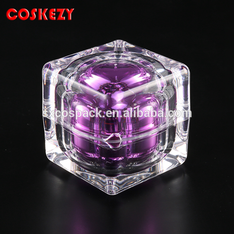 hot sale wholesale15G silver square shape cream packaging, ounce plastic Cosmetic Jar, wholesale 15g plastic cosmetic container