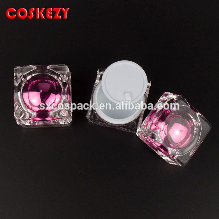 hot sale wholesale15G silver square shape cream packaging, ounce plastic Cosmetic Jar, wholesale 15g plastic cosmetic container