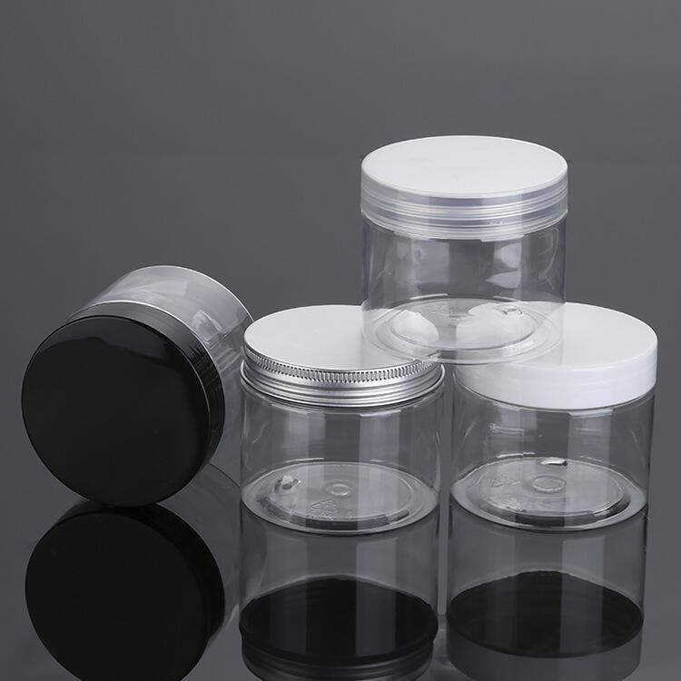 hot sales 30ml 50ml 100ml 120ml 200ml 250ml 500ml cosmetic packaging clear amber black pet plastic cream jar with plastic lid