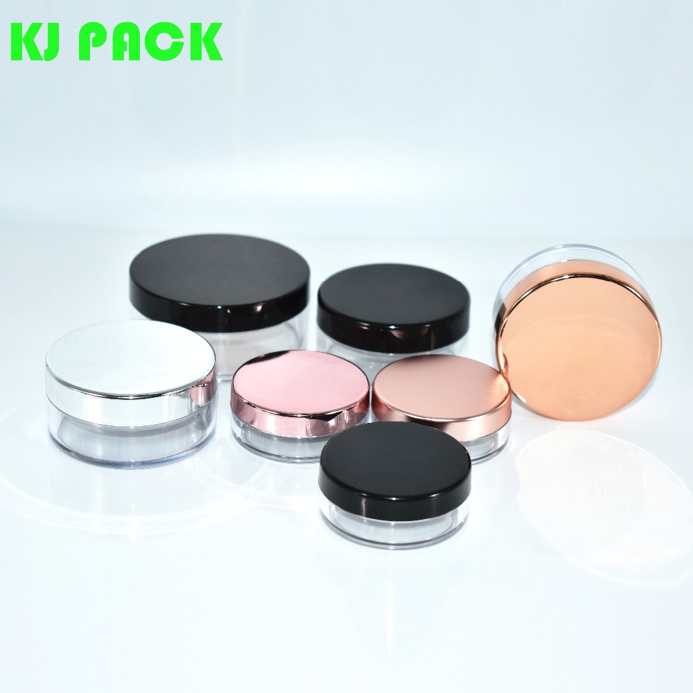 hot sales  empty cream box clear nail polish cream pot small shipping container with sifter 5g 10g
