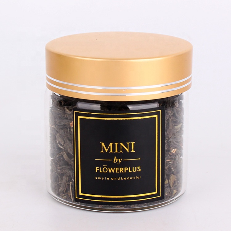 hot sell 300ml 10oz  Clear Wide Mouth glass jar for food storage tea leaf with Anodized Aluminum screw lid
