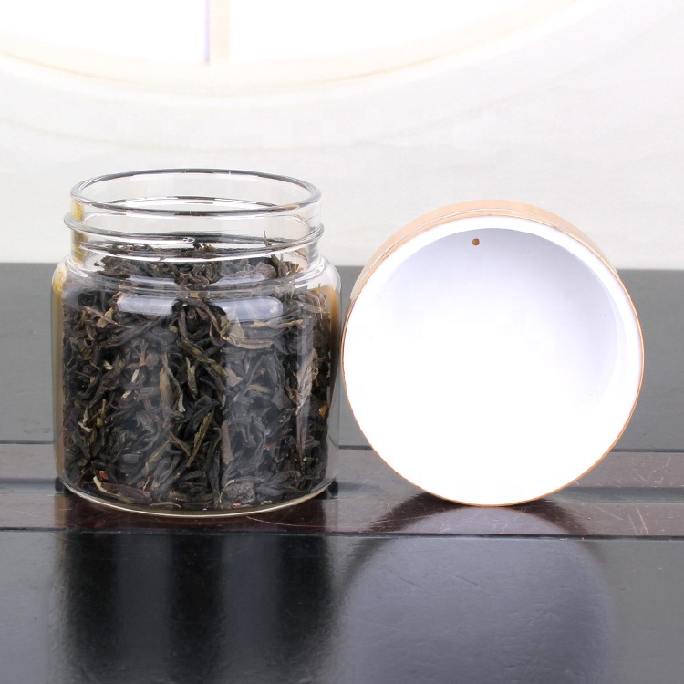 hot sell 300ml 10oz Clear Wide Mouth glass jar for food storage tea leaf with Anodized Aluminum screw lid