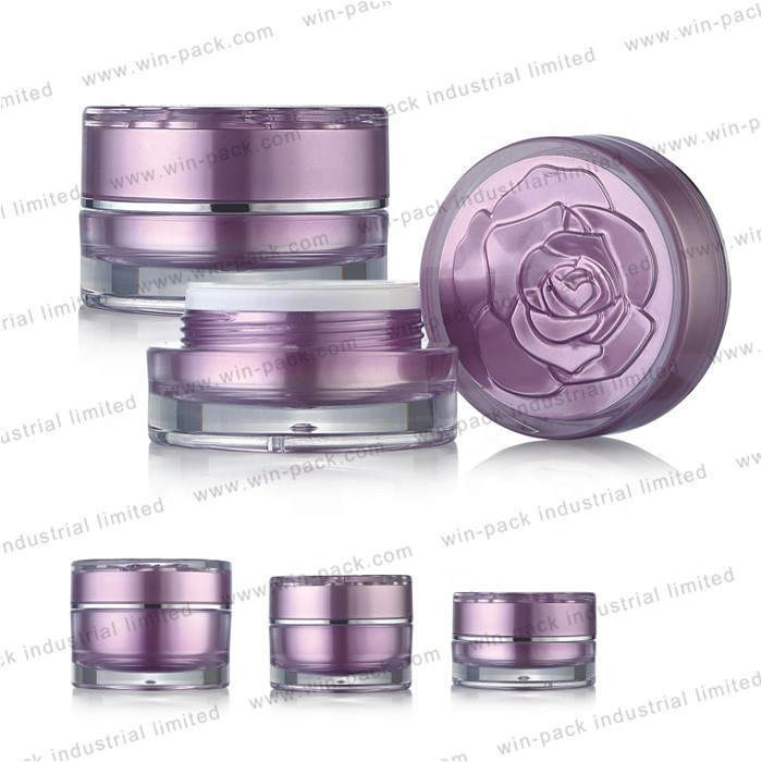 hot-sell 30g 50g 100g 200g empty plastic cosmetic eyeshadow cream acrylic cosmetic jar small clear round sample jar